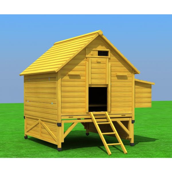 Poulailler cottage en bois pour 2 à 3 poules